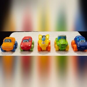 Polyfect Toys Set of Five 2" Colorful Toy Vehicles, All Like New